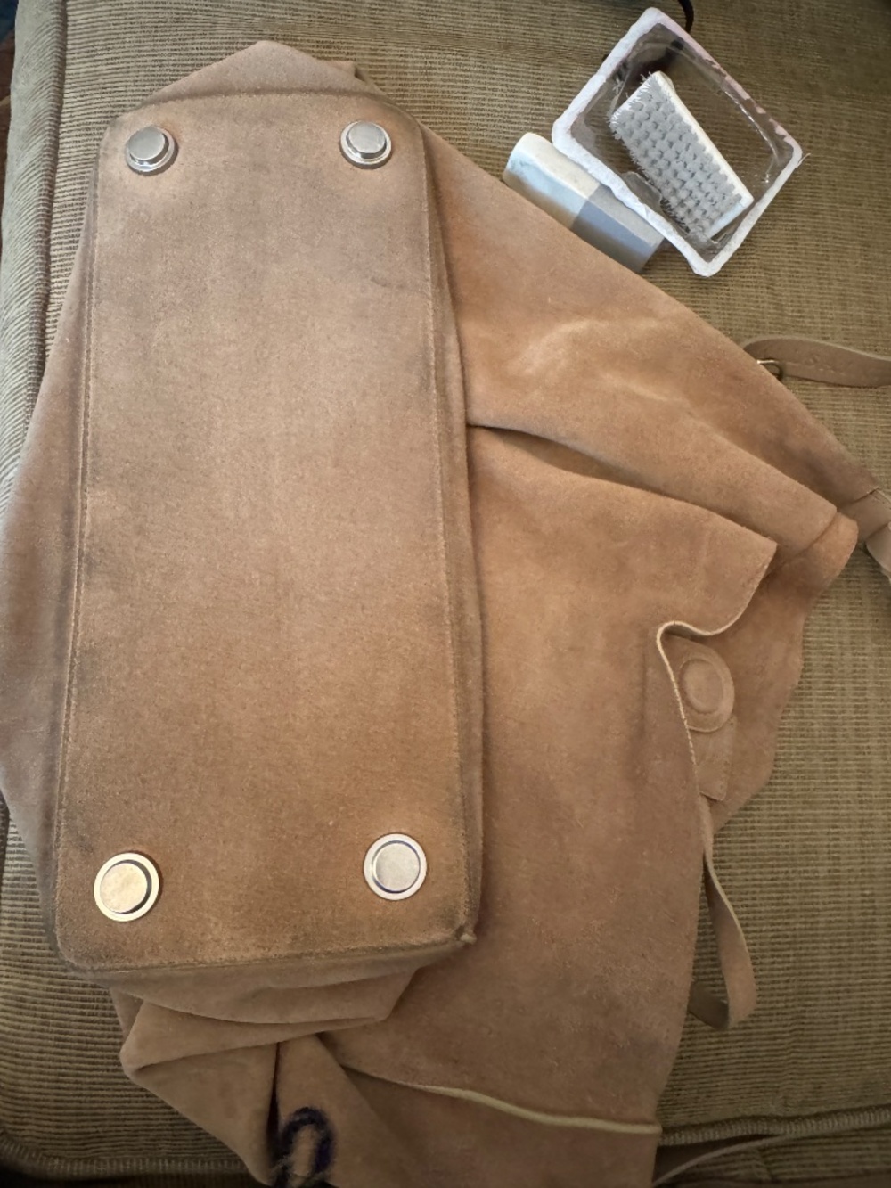 ALLSAINTS Paradise North South Suede Tote (TAN) - Picture 11 of 12